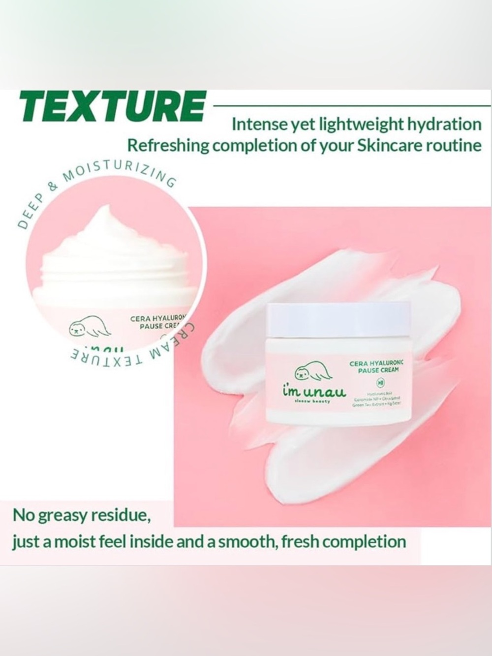 Korean Skincare I’m Unau Hyaluronic Pause Cream - Picture 5 of 9